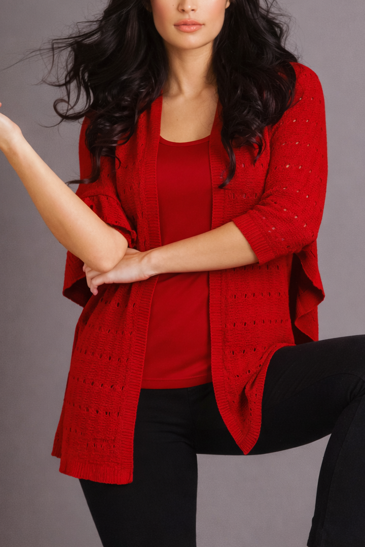 3/4 Sleeve Crochet Cardigan