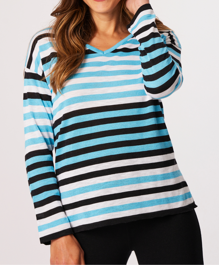 Color Block V-Neck Top