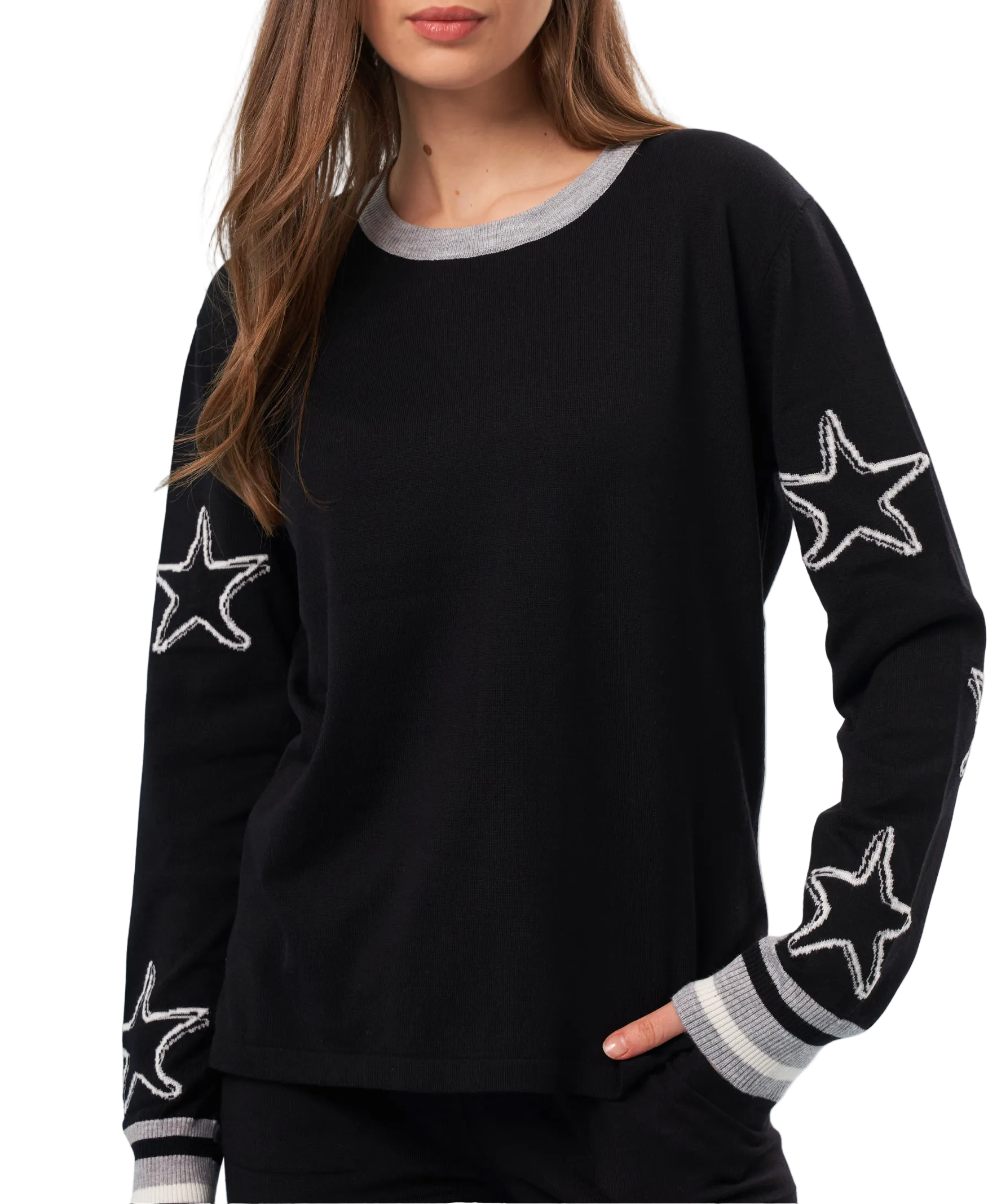 Star Sleeve Scoop Neck